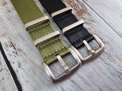 Superior Quality Nylon NATO Watch Strap Band Black 18mm 20mm 22mm