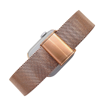 Slim metal milanese Rose Gold PVD stainless steel bracelet for Apple Watch