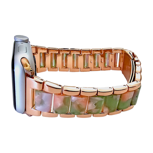Hybrid Rose Gold Stainless Steel Resin bracelet for Apple Watch Strap Band
