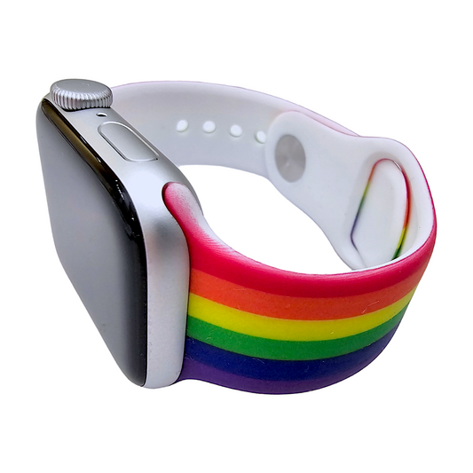 Rainbow Patterned Silicone Watch Strap For Apple Watch