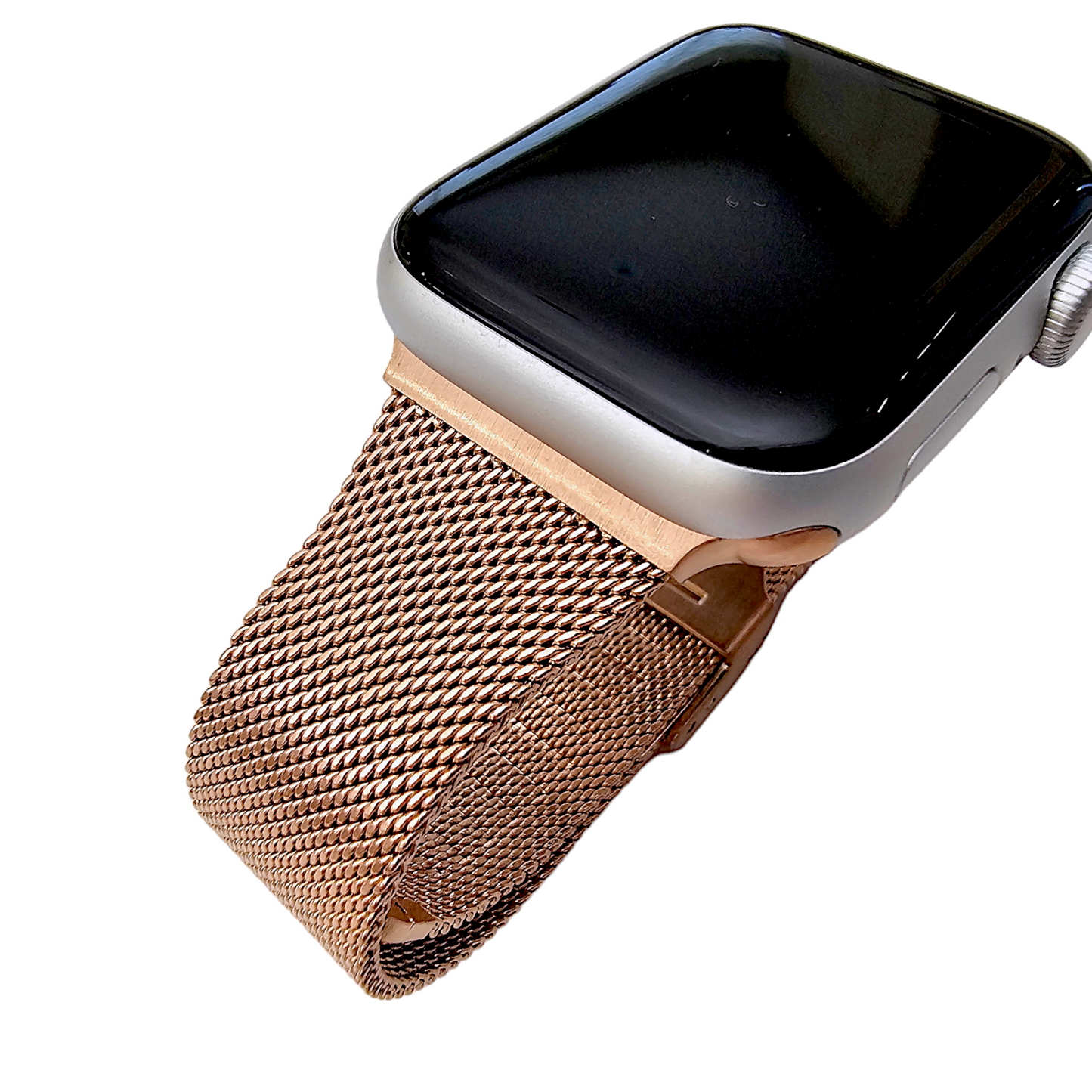 Slim metal milanese Rose Gold PVD stainless steel bracelet for Apple Watch