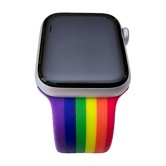 Rainbow Patterned Silicone Watch Strap For Apple Watch