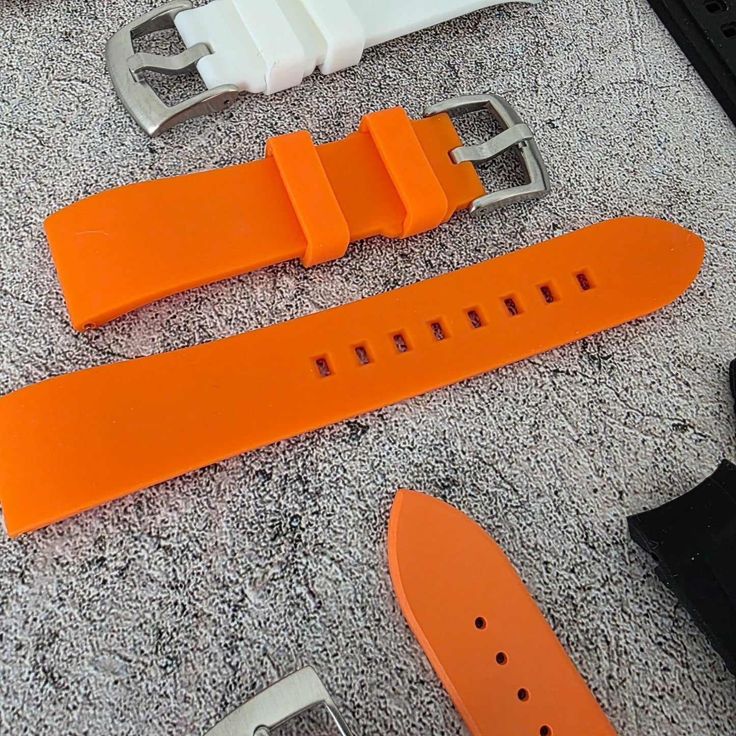 Rubber Watch Straps 20mm Job Lot x10 RRP £120 Two Piece Mixed Colours UK - Wrist Envy