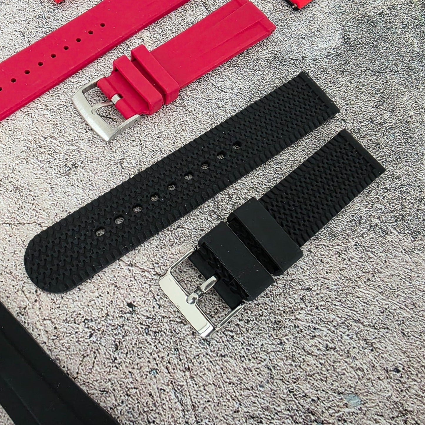 Rubber Watch Straps 20mm Job Lot x10 RRP £120 Two Piece Mixed Colours UK - Wrist Envy