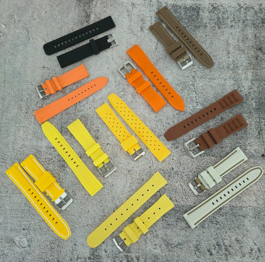 Rubber Watch Straps 20mm Job Lot x10 RRP £120 Two Piece Mixed Colours UK - Wrist Envy