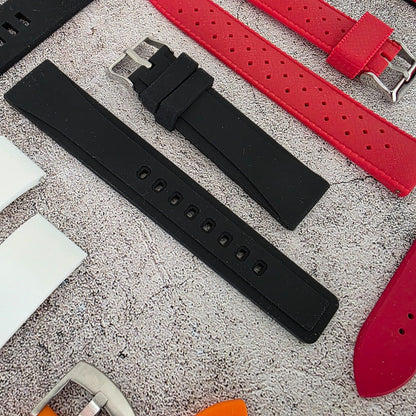 Rubber Watch Straps 20mm Job Lot x10 RRP £120 Two Piece Mixed Colours UK - Wrist Envy