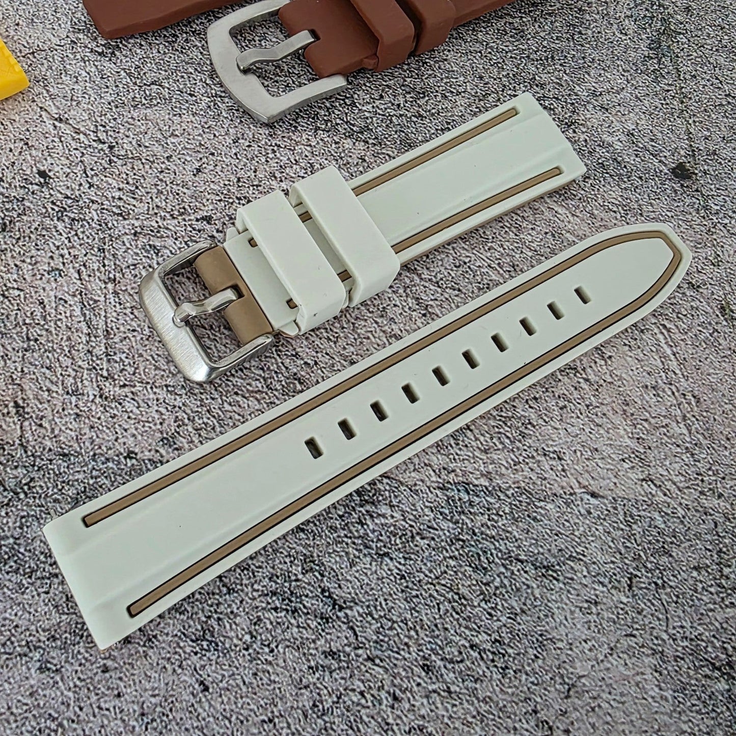 Rubber Watch Straps 20mm Job Lot x10 RRP £120 Two Piece Mixed Colours UK - Wrist Envy