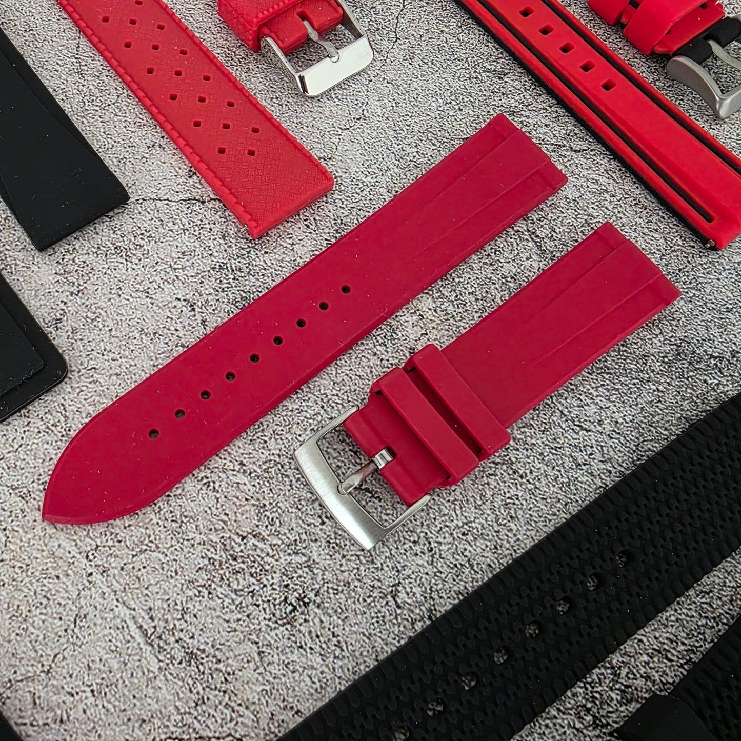 Rubber Watch Straps 20mm Job Lot x10 RRP £120 Two Piece Mixed Colours UK - Wrist Envy