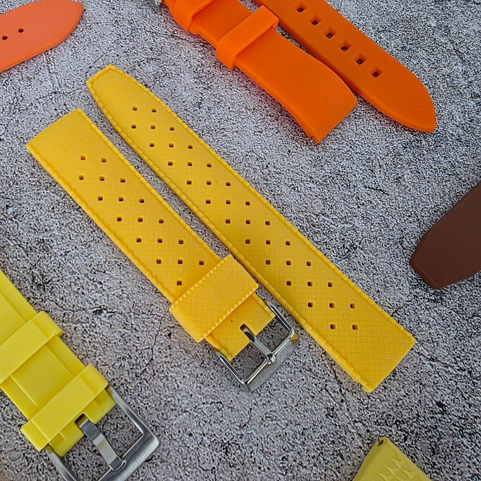 Rubber Watch Straps 20mm Job Lot x10 RRP £120 Two Piece Mixed Colours UK - Wrist Envy