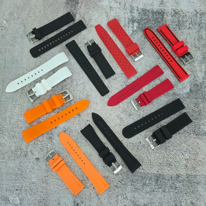 Rubber Watch Straps 20mm Job Lot x10 RRP £120 Two Piece Mixed Colours UK - Wrist Envy