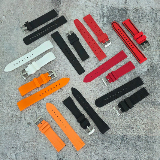Rubber Watch Straps 20mm Job Lot x10 RRP £120 Two Piece Mixed Colours UK - Wrist Envy