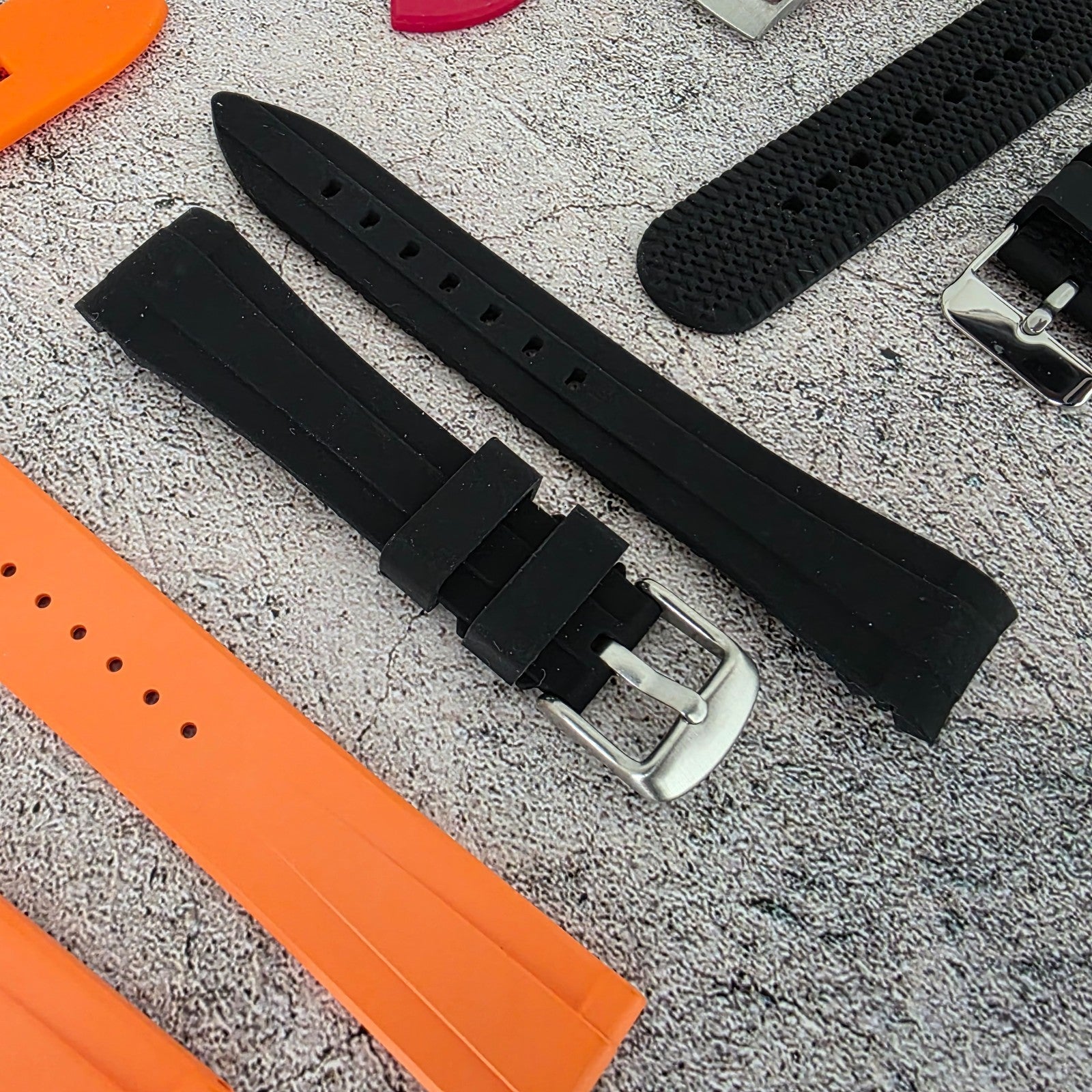 Rubber Watch Straps 20mm Job Lot x10 RRP £120 Two Piece Mixed Colours UK - Wrist Envy