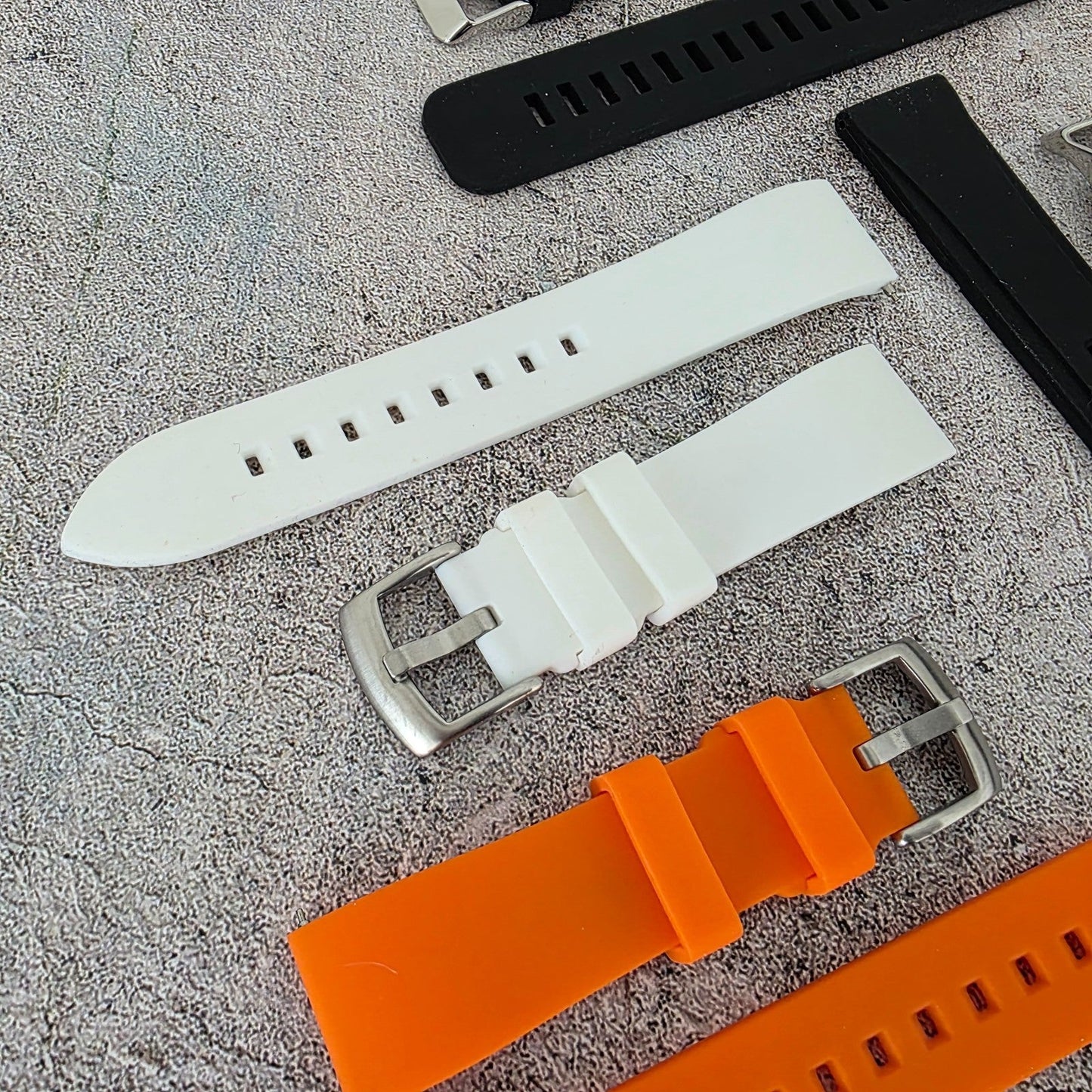 Rubber Watch Straps 20mm Job Lot x10 RRP £120 Two Piece Mixed Colours UK - Wrist Envy