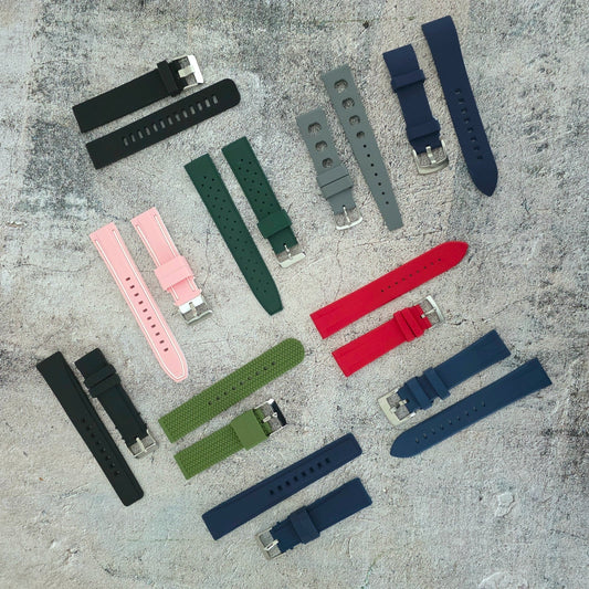 Rubber Watch Straps 20mm Job Lot x10 RRP £130 Two Piece Mixed Colours UK - Wrist Envy
