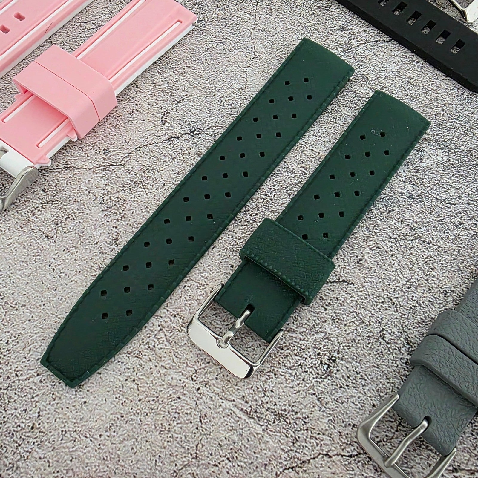 Rubber Watch Straps 20mm Job Lot x10 RRP £130 Two Piece Mixed Colours UK - Wrist Envy
