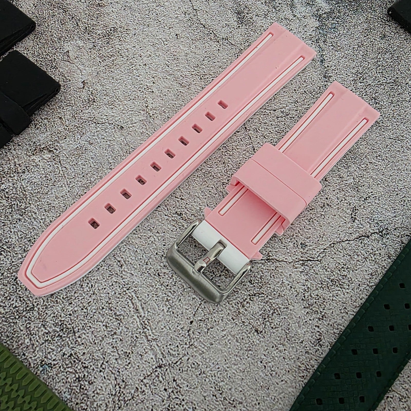 Rubber Watch Straps 20mm Job Lot x10 RRP £130 Two Piece Mixed Colours UK - Wrist Envy