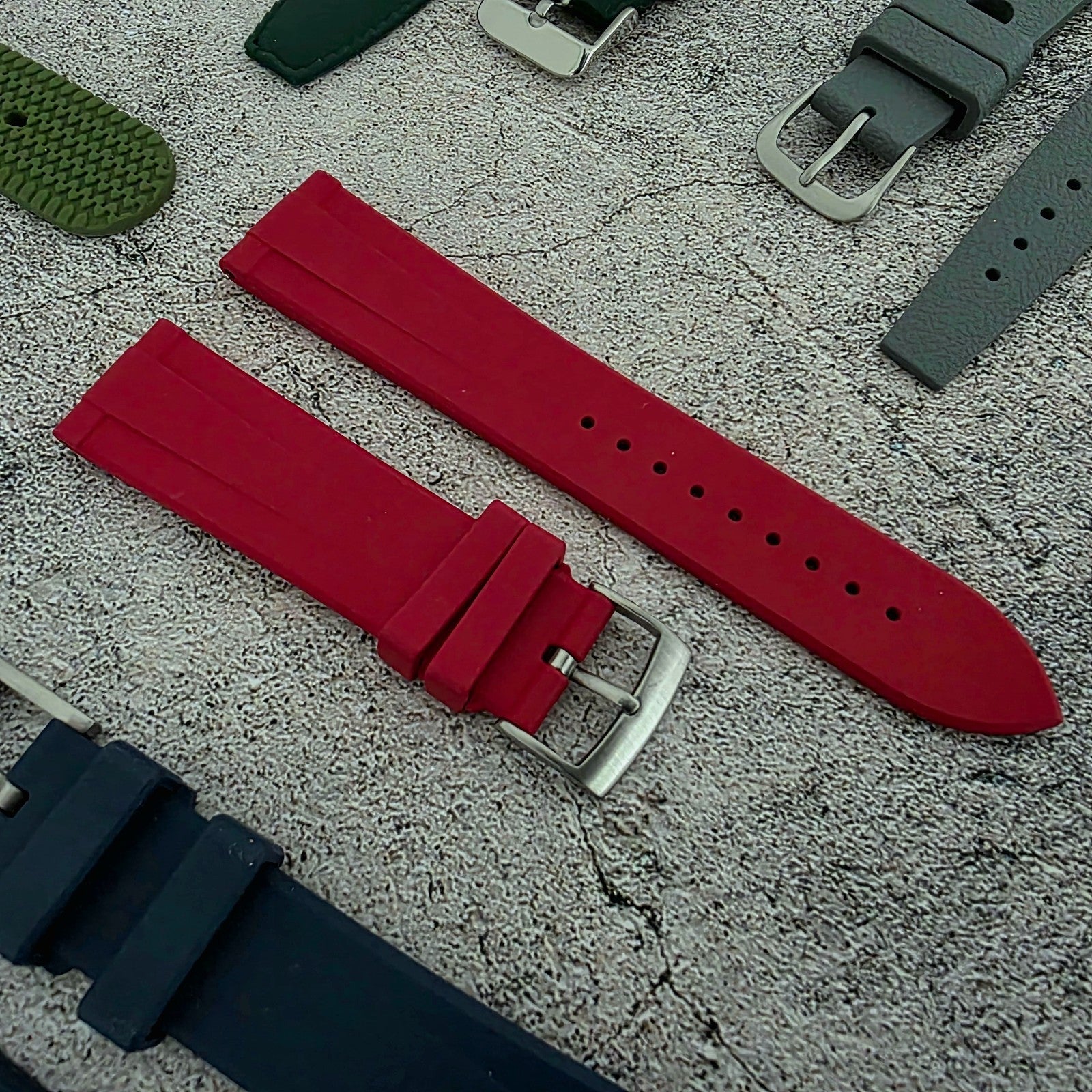Rubber Watch Straps 20mm Job Lot x10 RRP £130 Two Piece Mixed Colours UK - Wrist Envy