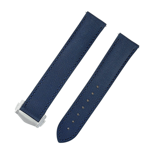 Sailcloth Deployant Watch Strap Band 20mm Blue - Wrist Envy