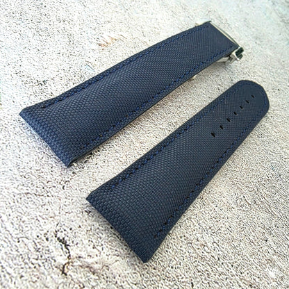 Sailcloth Deployant Watch Strap Band 20mm Blue - Wrist Envy