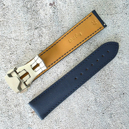 Sailcloth Deployant Watch Strap Band 20mm Blue - Wrist Envy