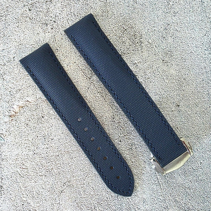 Sailcloth Deployant Watch Strap Band 20mm Blue - Wrist Envy