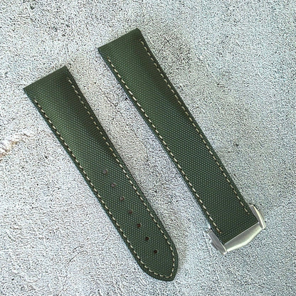 Sailcloth Deployant Watch Strap Band 20mm Fern Green - Wrist Envy