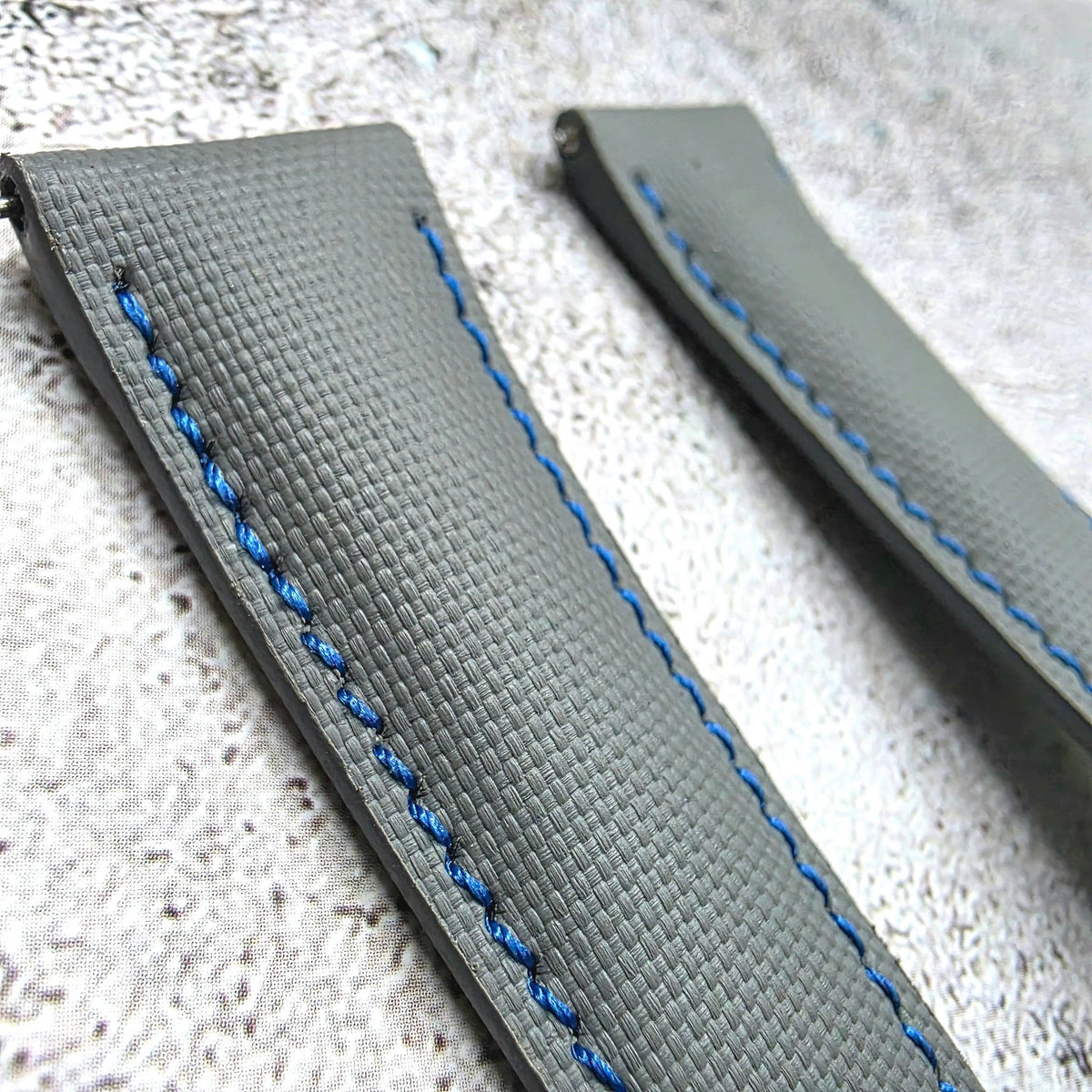 Sailcloth Deployant Watch Strap Band 20mm Grey Blue - Wrist Envy