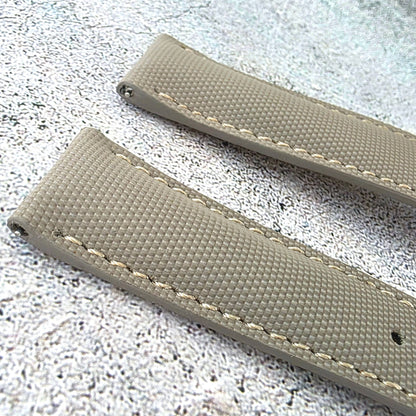 Sailcloth Deployant Watch Strap Band 20mm Taupe Beige - Wrist Envy