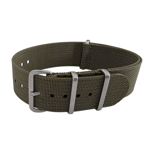 Sentinel Ribbed Nylon Watch Strap 18mm 20mm 22mm Green - Wrist Envy