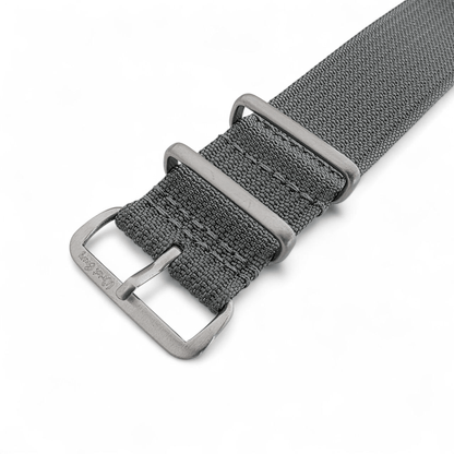 Sentinel Ribbed Nylon Watch Strap 18mm 20mm 22mm Grey - Wrist Envy