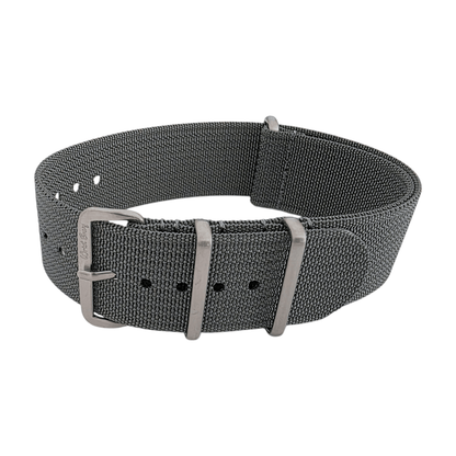 Sentinel Ribbed Nylon Watch Strap 18mm 20mm 22mm Grey - Wrist Envy