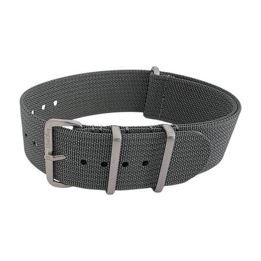Sentinel Ribbed Nylon Watch Strap 18mm 20mm 22mm Grey - Wrist Envy