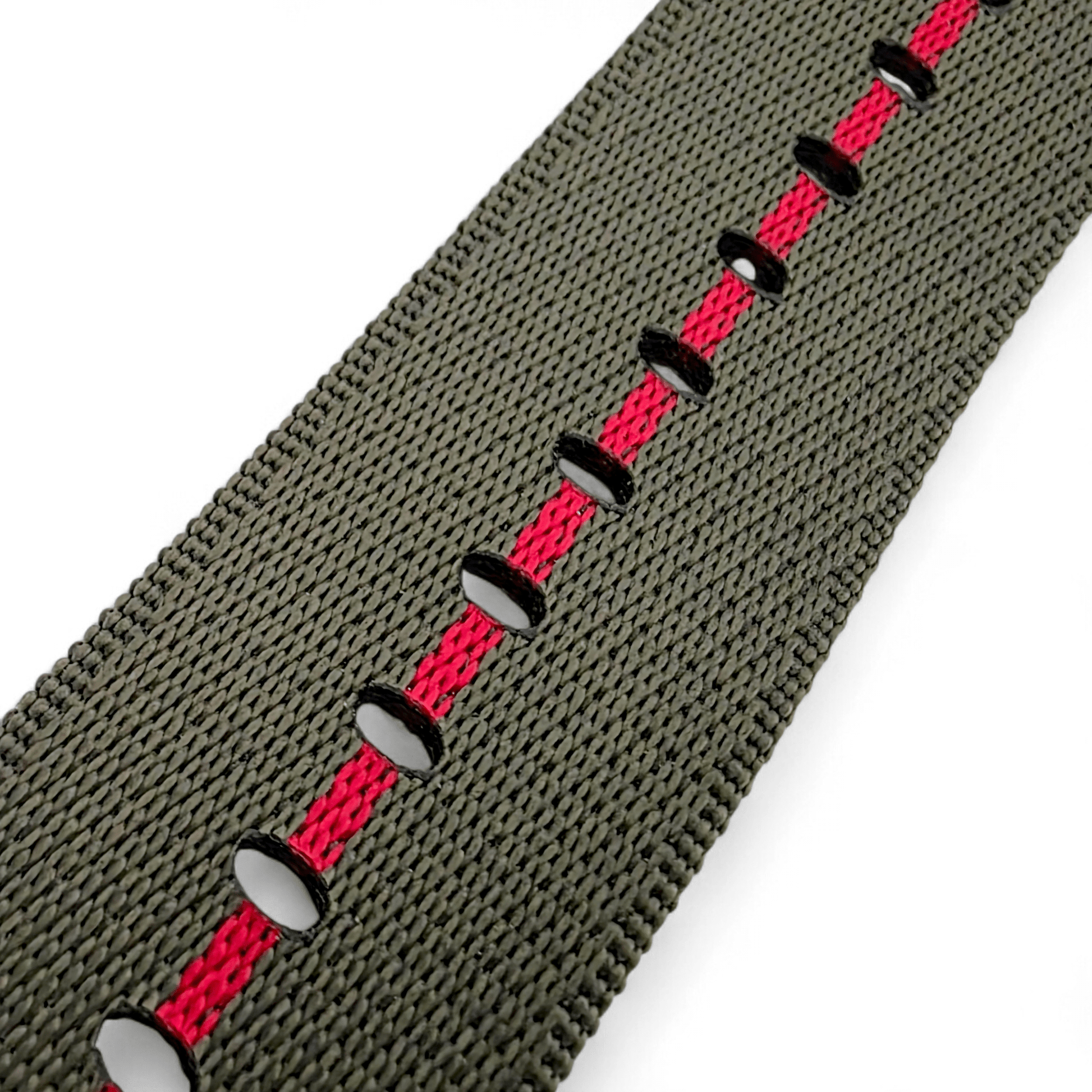 Serica 1.8mm Thick Nylon Military Watch Strap 18mm 20mm 22mm Army Green Red - Wrist Envy