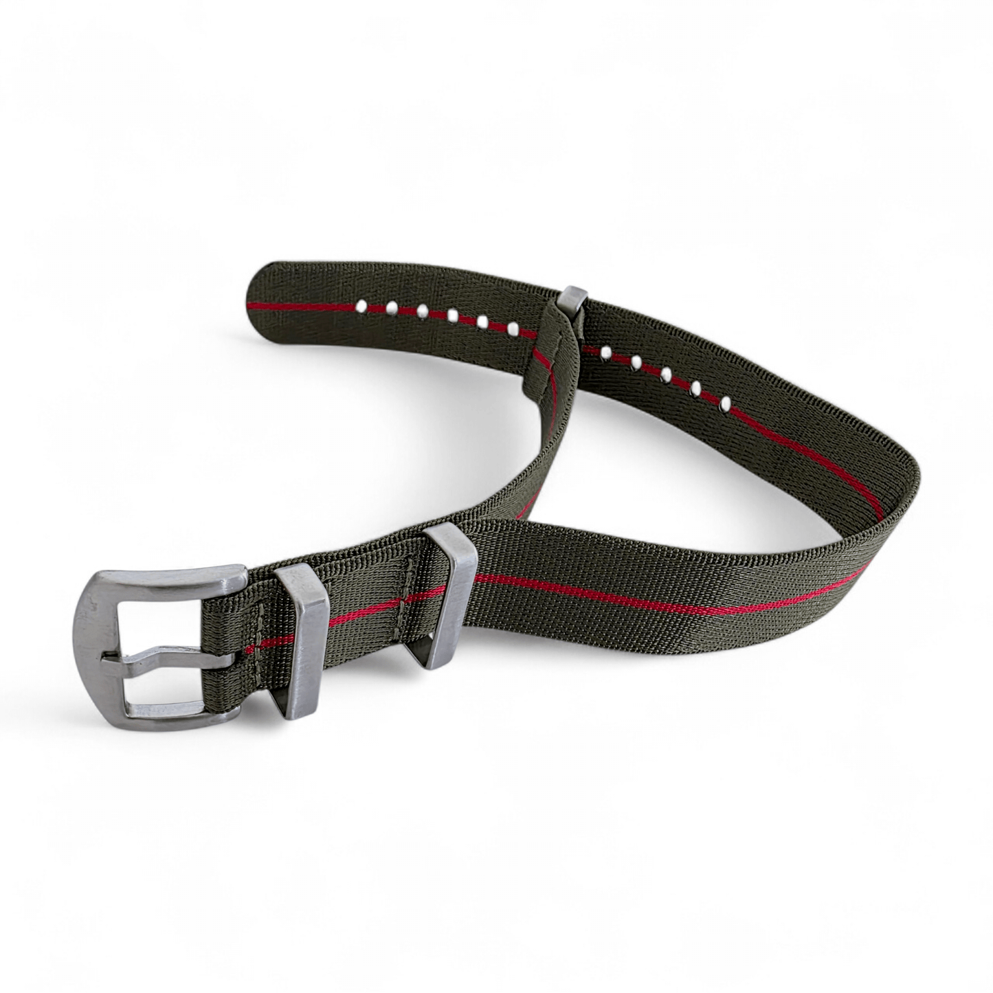 Serica 1.8mm Thick Nylon Military Watch Strap 18mm 20mm 22mm Army Green Red - Wrist Envy