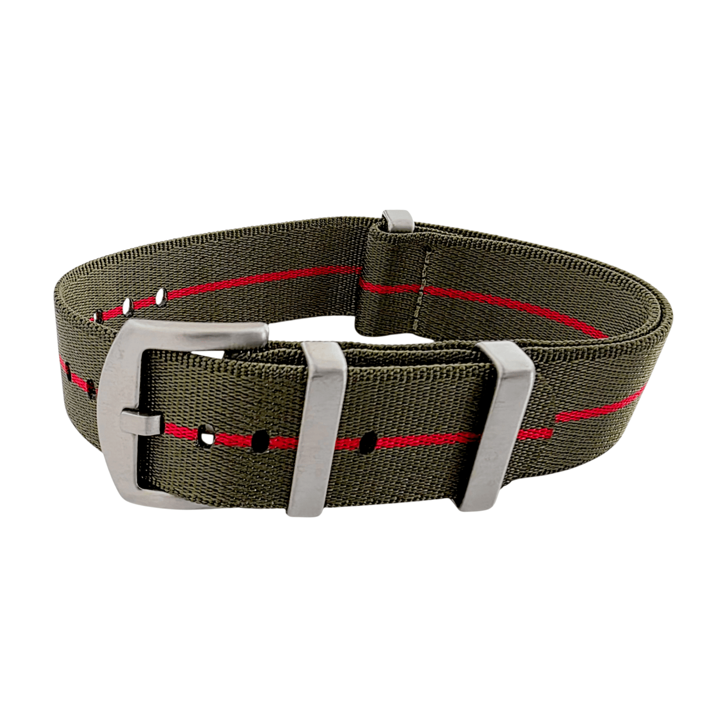 Serica 1.8mm Thick Nylon Military Watch Strap 18mm 20mm 22mm Army Green Red - Wrist Envy