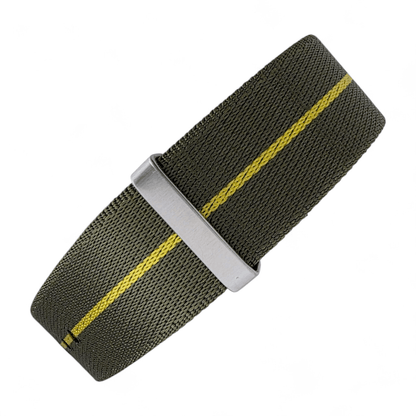 Serica 1.8mm Thick Nylon Military Watch Strap 18mm 20mm 22mm Army Green Yellow - Wrist Envy