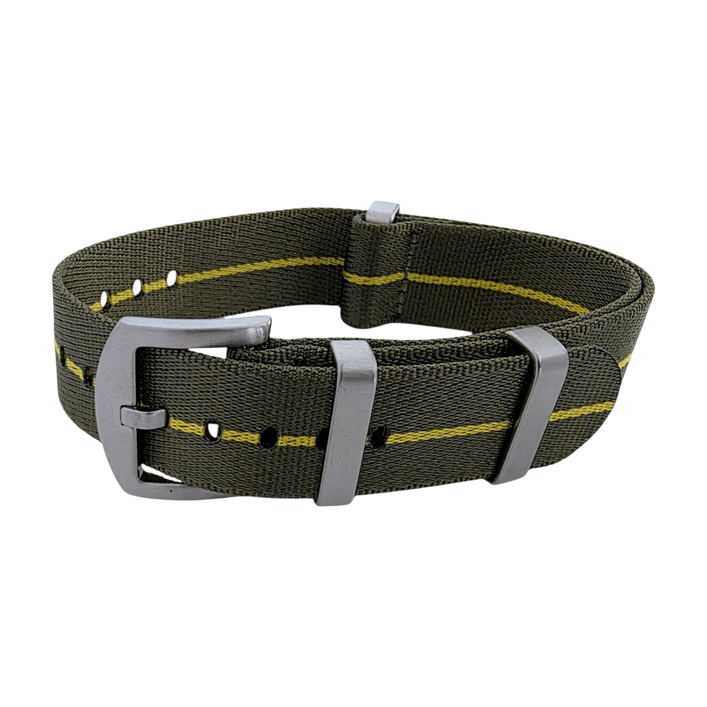 Serica 1.8mm Thick Nylon Military Watch Strap 18mm 20mm 22mm Army Green Yellow - Wrist Envy