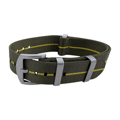 Serica 1.8mm Thick Nylon Military Watch Strap 18mm 20mm 22mm Army Green Yellow - Wrist Envy