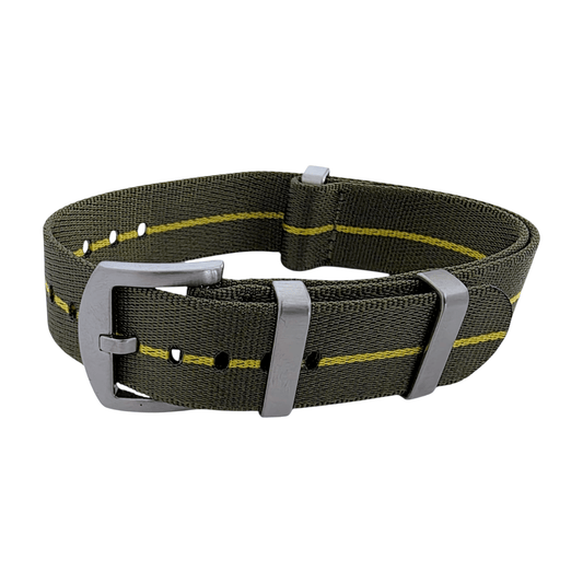 Serica 1.8mm Thick Nylon Military Watch Strap 18mm 20mm 22mm Army Green Yellow - Wrist Envy