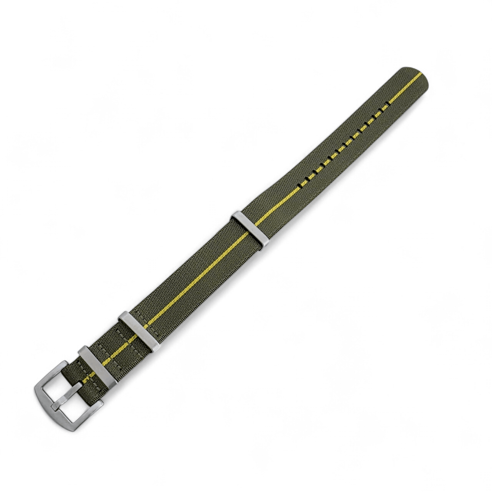 Serica 1.8mm Thick Nylon Military Watch Strap 18mm 20mm 22mm Army Green Yellow - Wrist Envy
