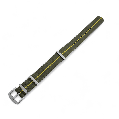 Serica 1.8mm Thick Nylon Military Watch Strap 18mm 20mm 22mm Army Green Yellow - Wrist Envy