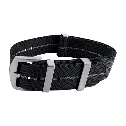 Serica 1.8mm Thick Nylon Military Watch Strap 18mm 20mm 22mm Black Grey - Wrist Envy