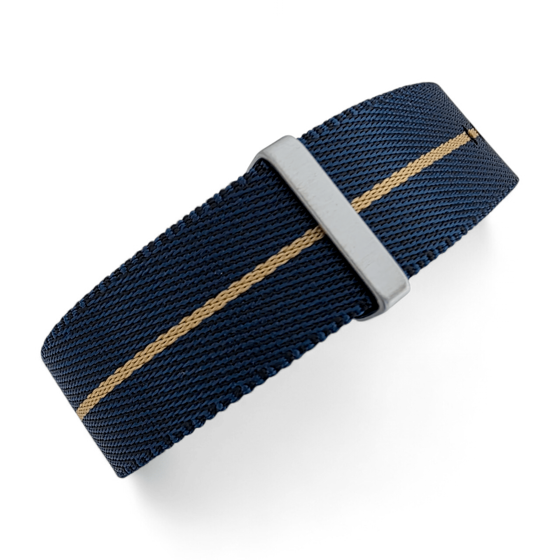 Serica 1.8mm Thick Nylon Military Watch Strap 20mm 22mm Blue Khaki Stripe - Wrist Envy