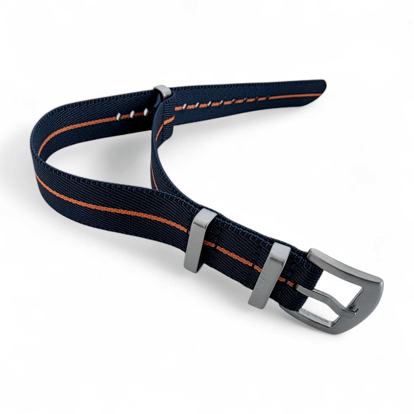 Serica 1.8mm Thick Nylon Military Watch Strap 20mm 22mm Blue Orange - Wrist Envy