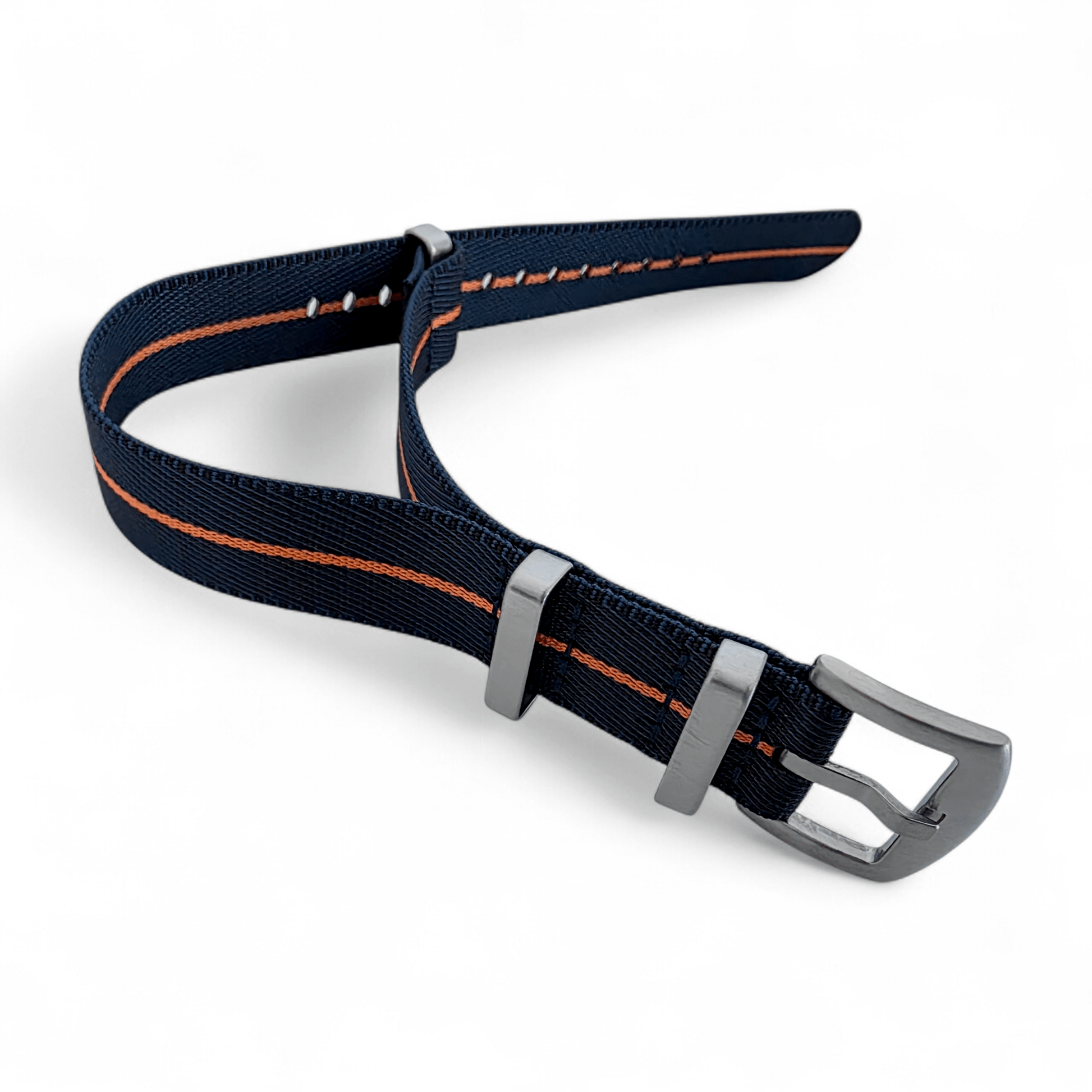 Serica 1.8mm Thick Nylon Military Watch Strap 20mm 22mm Blue Orange - Wrist Envy