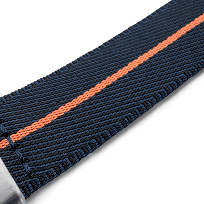 Serica 1.8mm Thick Nylon Military Watch Strap 20mm 22mm Blue Orange - Wrist Envy