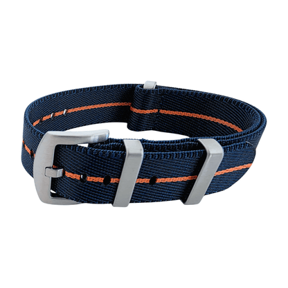 Serica 1.8mm Thick Nylon Military Watch Strap 20mm 22mm Blue Orange - Wrist Envy