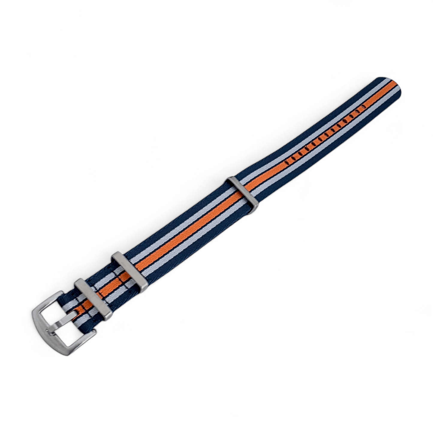 Serica 1.8mm Thick Nylon Military Watch Strap 20mm 22mm Blue White Orange - Wrist Envy