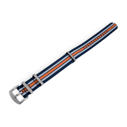 Serica 1.8mm Thick Nylon Military Watch Strap 20mm 22mm Blue White Orange - Wrist Envy