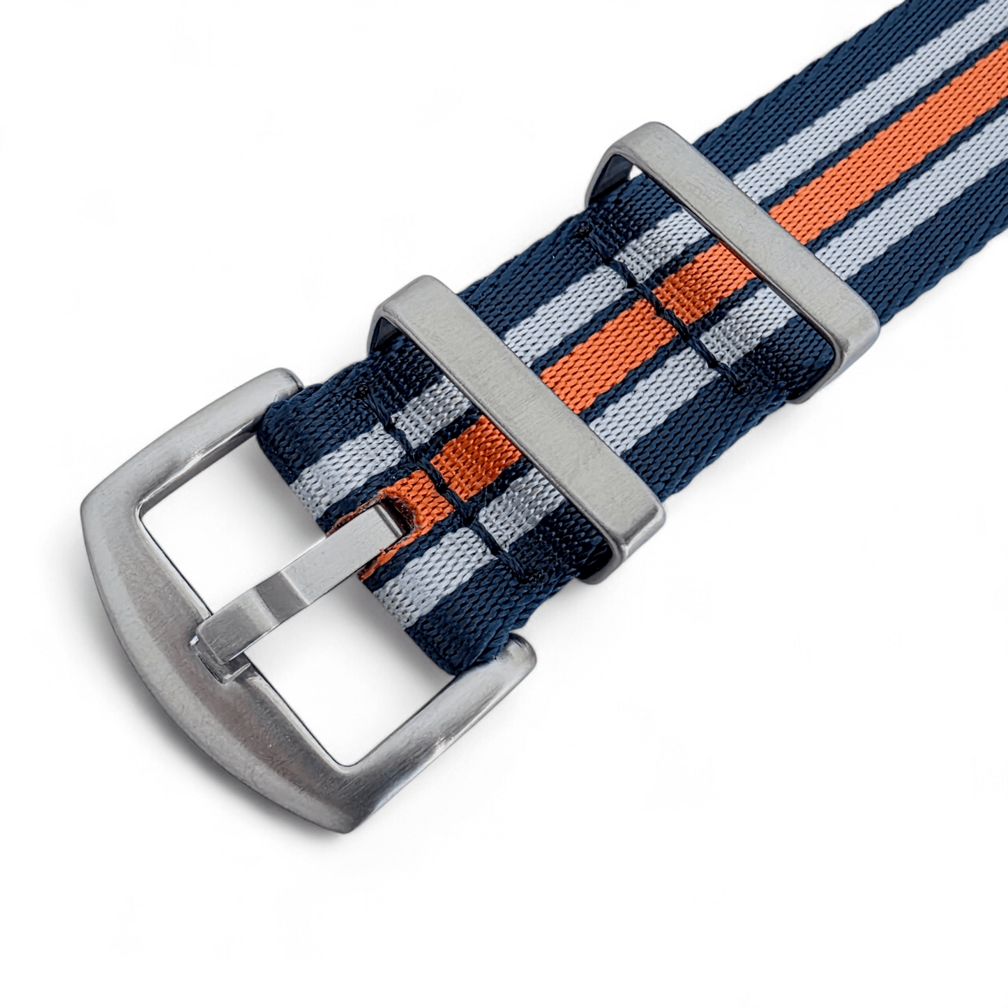 Serica 1.8mm Thick Nylon Military Watch Strap 20mm 22mm Blue White Orange - Wrist Envy